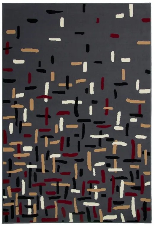 Dywan nowoczesny Luna Elements  Szaro- Czerwony 200 cm x 290 cm