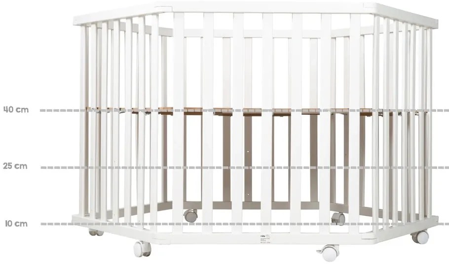 Biały kojec dla dzieci 112x97 cm Roba style – Roba