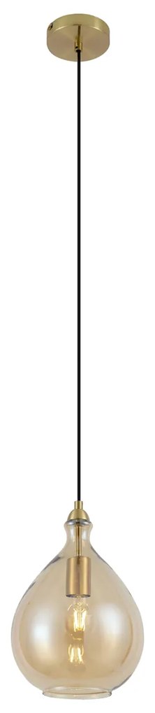 Nowoczesna lampa wisząca złota z bursztynowym szkłem - Traditional Nowoczesny Oswietlenie wewnetrzne