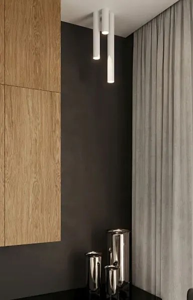 Biały nowoczesny długi plafon tuba - S246-Grafo