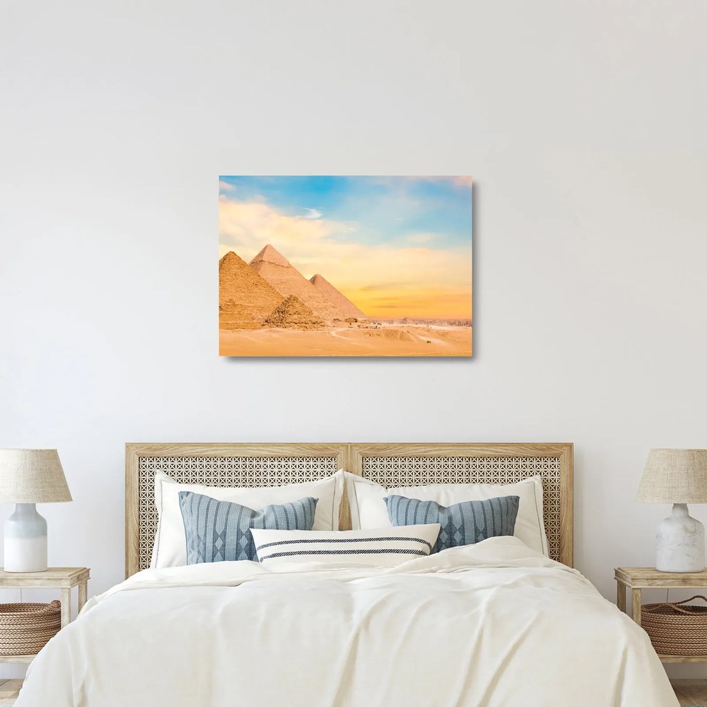 Obraz na szkle egipskich piramid (70x50 cm)