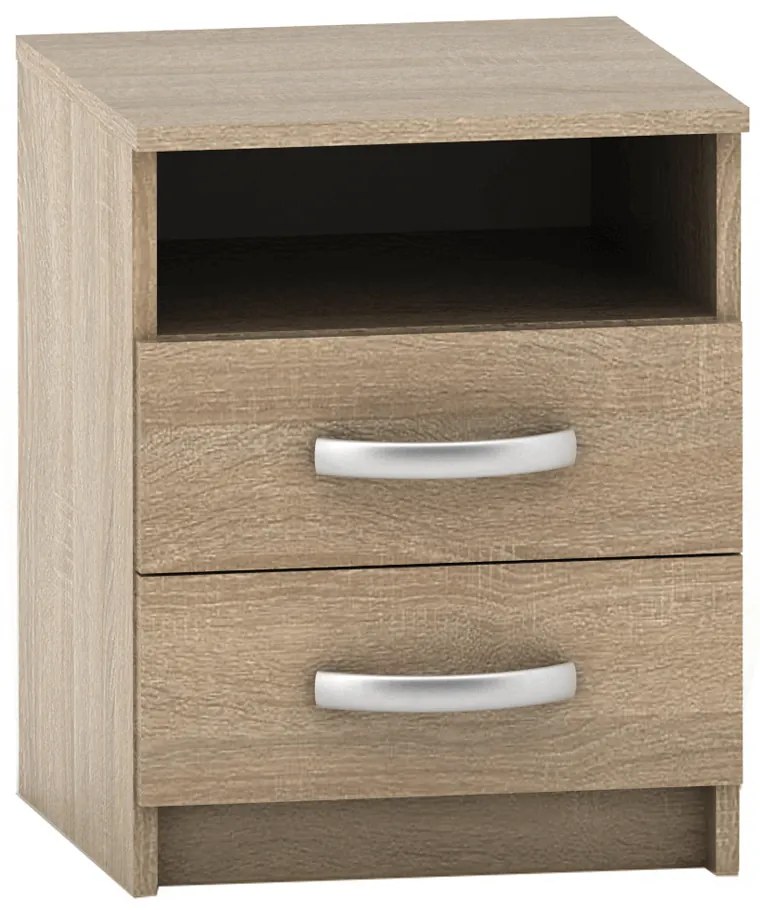 Szafka nocna z dwiema szufladami BETTY, dąb sonoma