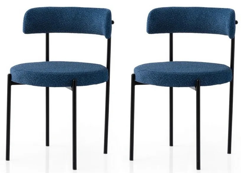 Zestaw krzeseł do jadalni Gini Dark Blue andBlack, 2 szt.