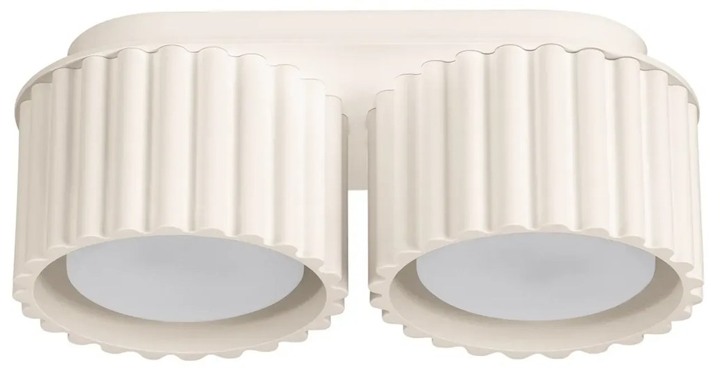 Plafon dwupunktowy AURA 2 beżowy GX53 ryflowany SOLLUX  LIGHTING