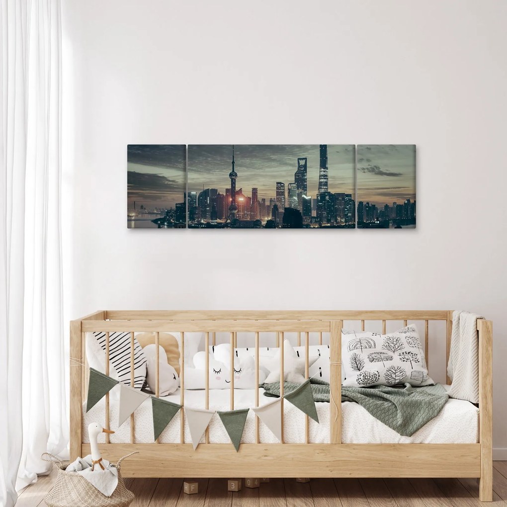 Obraz miasta o zmierzchu (170x50 cm)