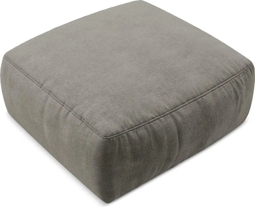 Szary podnóżek z tkaniny szenilowej Kuki – Makamii