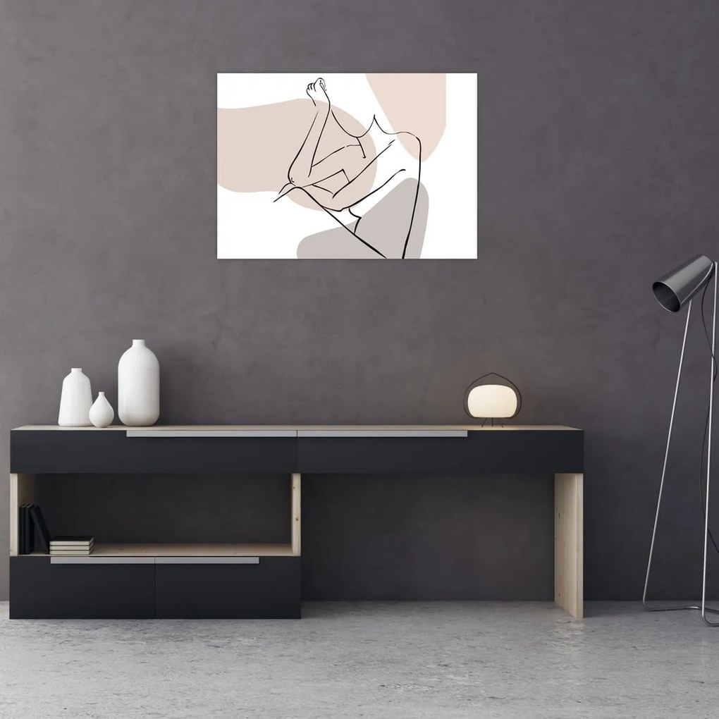 Obraz na szkle - Kobieta linia sztuki ciała N⁰1 (70x50 cm)