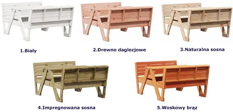 Dziecięcy komplet ogrodowy impregnowana sosna Des