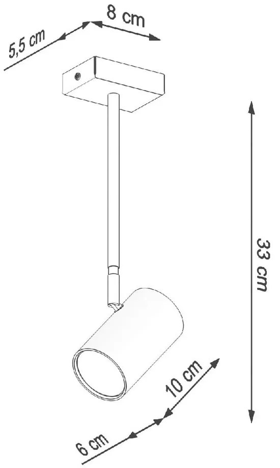 Czarna lampa punktowa 6x10 cm Jones – Sollux