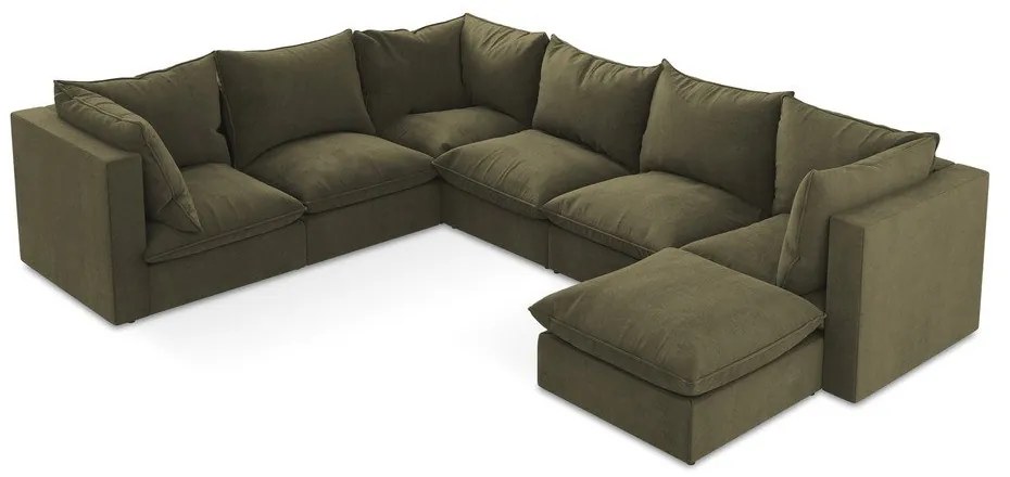 Narożnik (lewostronny/w kształcie litery U) w kolorze khaki Manao – Makamii
