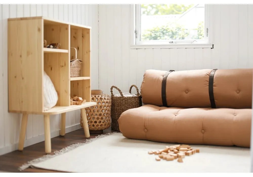 Sofa rozkładana z zielonym obiciem Karup Design Buckle Up Green