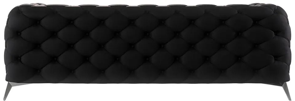 Czarna aksamitna sofa 225 cm Chelsea – Ropez