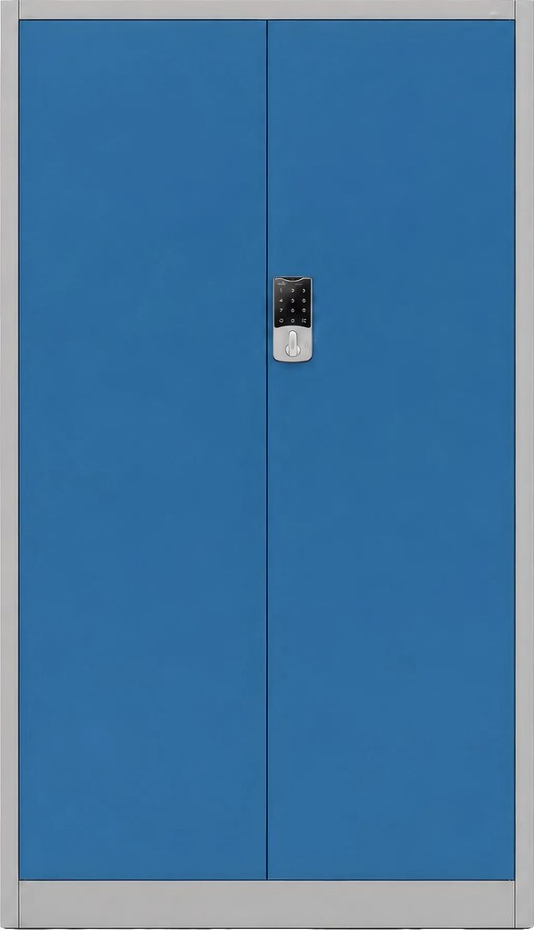 Szafa biurowa metalowa z zamkiem na szyfr szaro-niebieska, 900x1850x400 mm: DANIEL