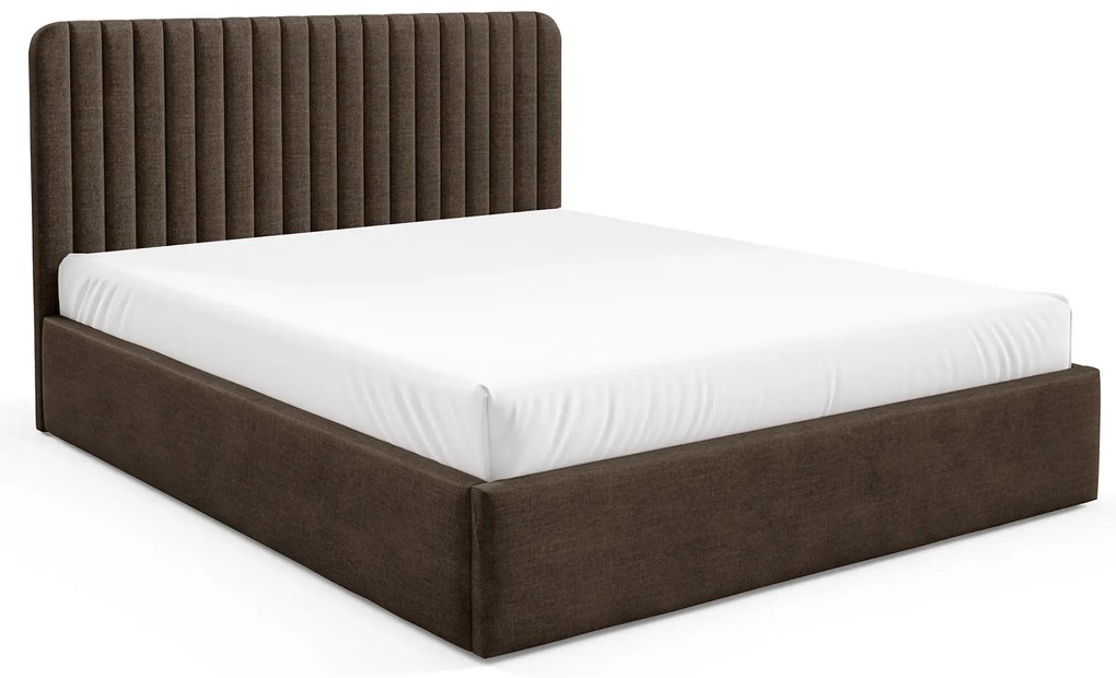 Brązowe tapicerowane łóżko z pojemnikiem 3 rozmiary G7-G70