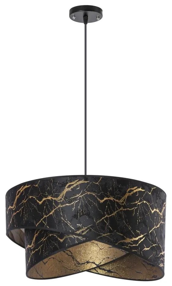 Żyrandol na lince 1xE27/60W/230V czarny/złoty