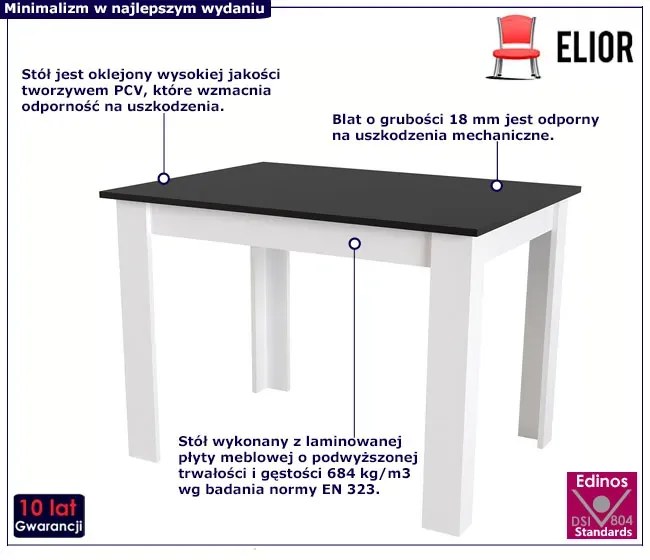 Nowoczesny elegancki stół czarny + biały G5-L70