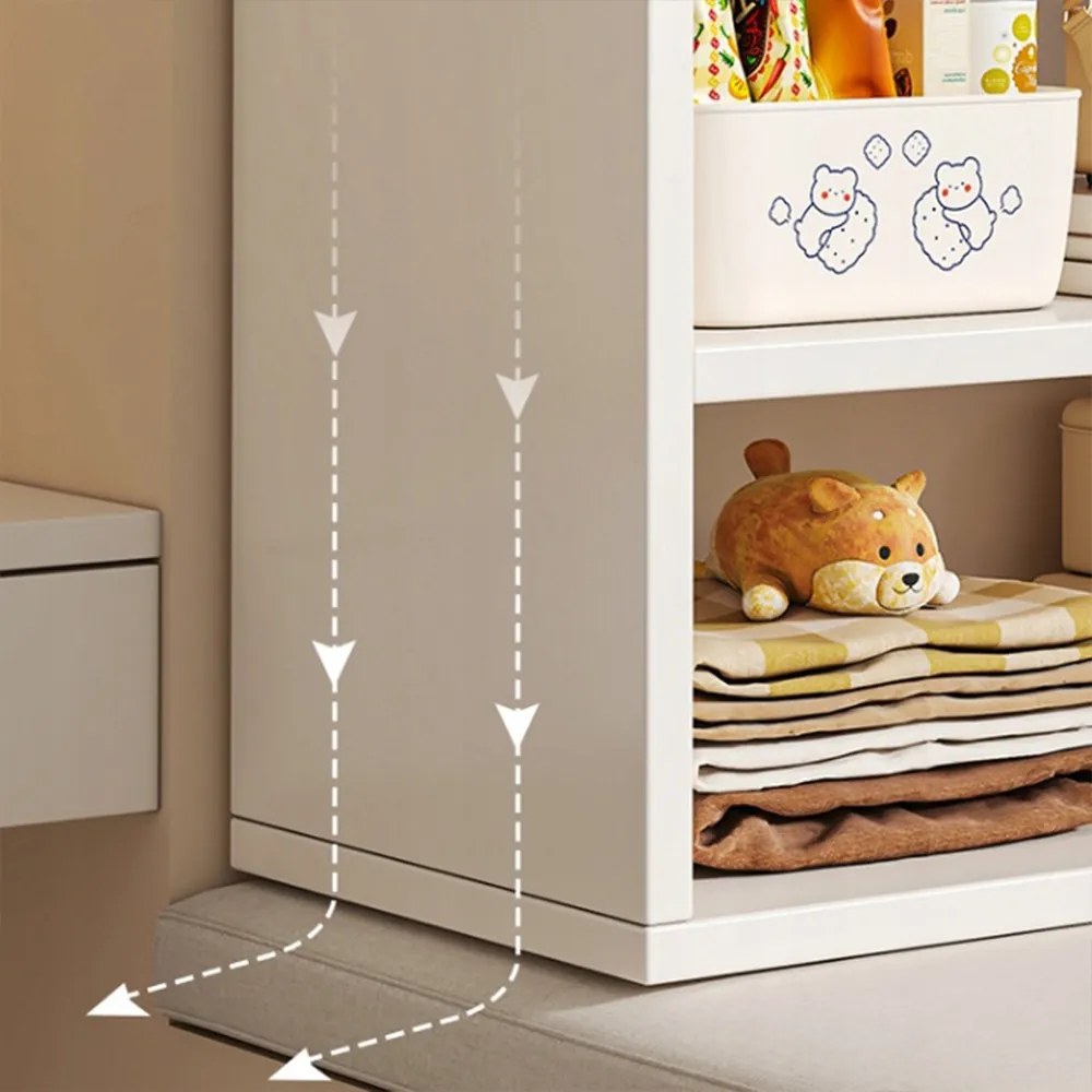 Biała biblioteczka z 4 przegrodami – 60 x 30 x 60 cm – nowoczesny design i wszechstronna funkcjonalność