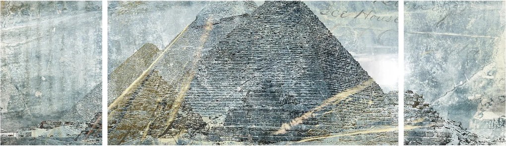 Obraz - Piramidy w niebieskim filtrze (170x50 cm)