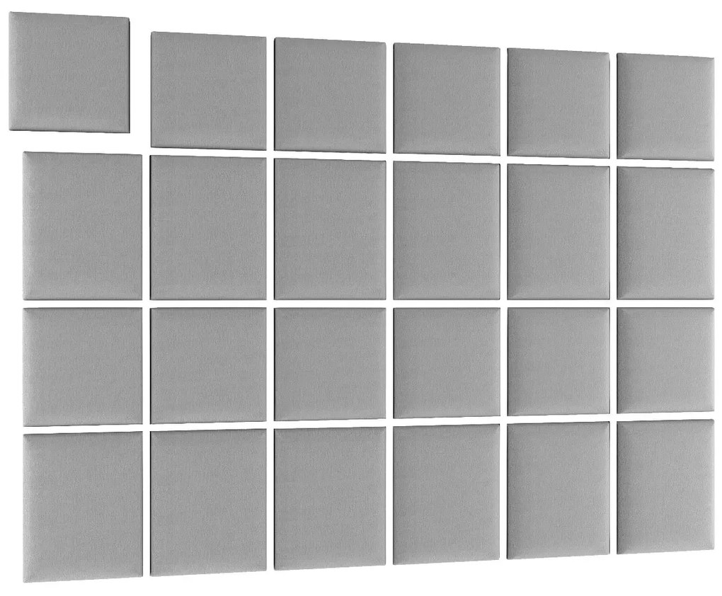 Zestaw 24 paneli tapicerowanych QUADRATTA 240x180 jasnoszary ELTAP