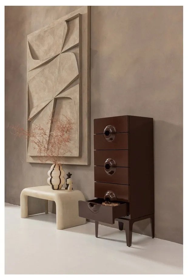 Kremowe stoliki w dekorze kamienia zestaw 2 szt. 42x92 cm Stani – WOOOD