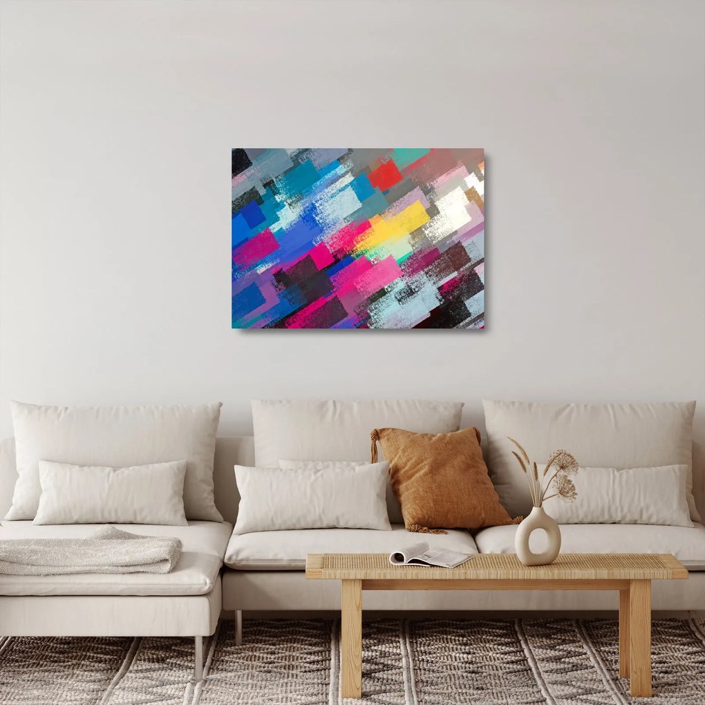 Obraz na szkle - Kolorowe pociągnięcia pędzlem (70x50 cm)