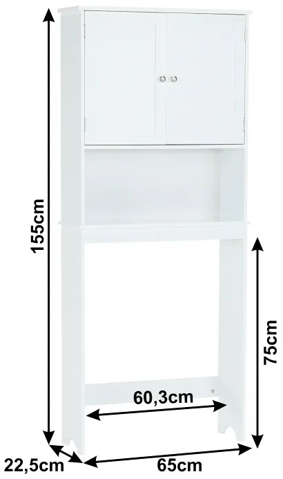 Biała szafka nad WC ATENE TYP 5