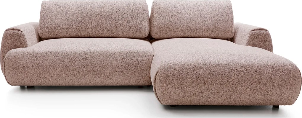 Melanżowa kanapa narożna z funkcją spania oberżyna R1-K71