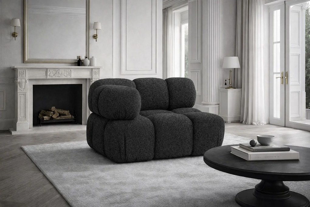 Moduł narożny, róg, do systemu modułowego, tkanina bukla Abriamo, Grafitowy, Selia