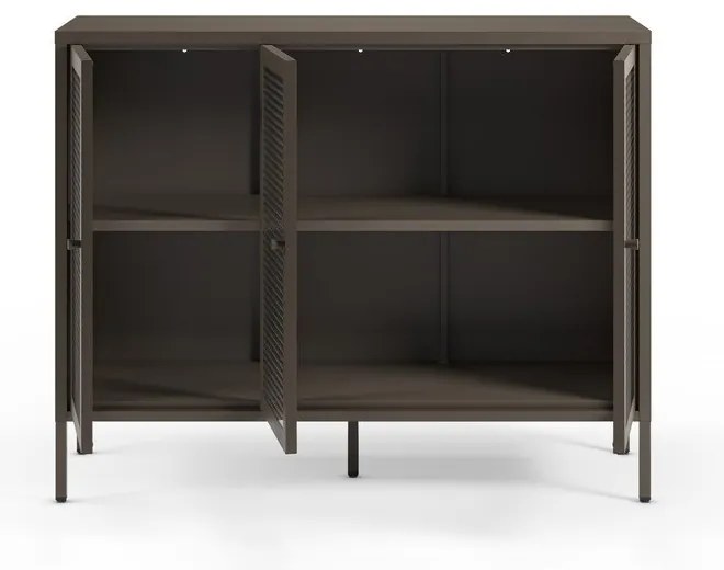 Szara metalowa witryna 121x90x40 cm Layna – Marckeric