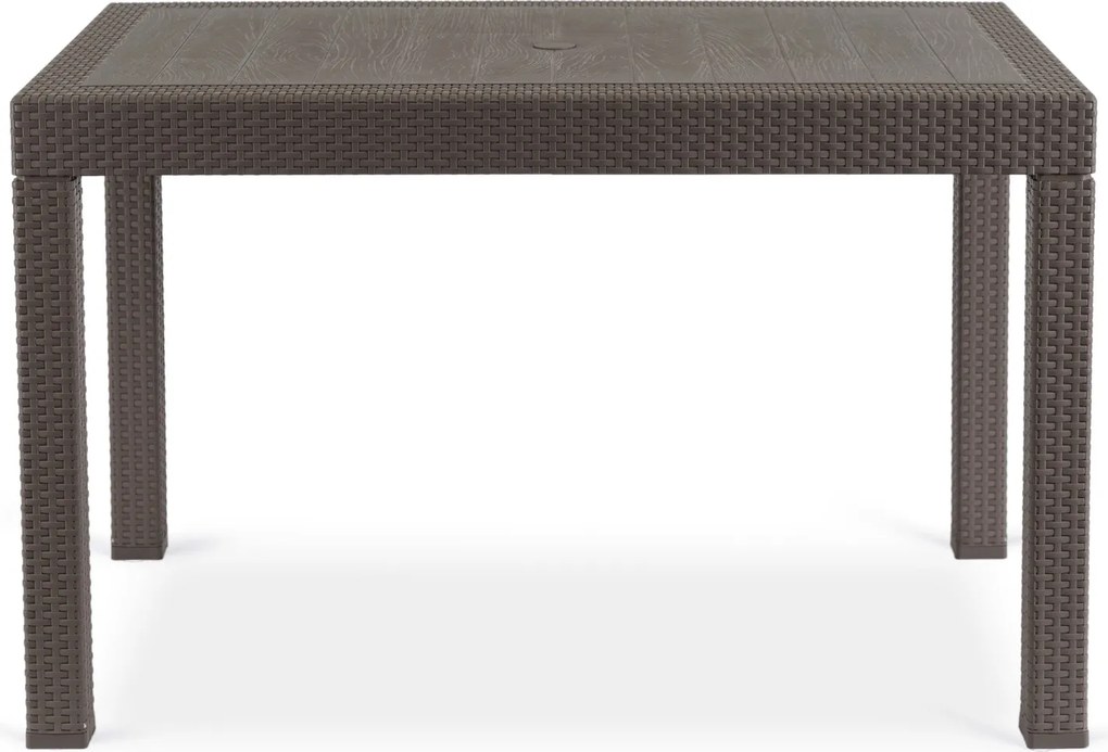 Stół ogrodowy z technorattanu Fargo, brązowy