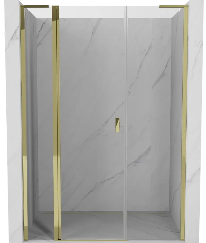 Mexen Mist L drzwi prysznicowe uchylne 145 cm, transparent, złote - 8A4L-145-001-50-00
