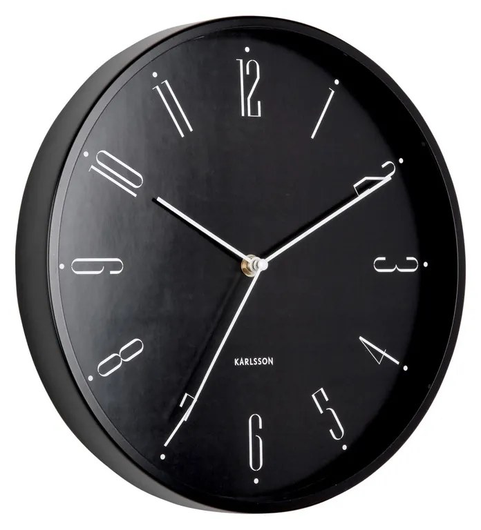 Karlsson 5988BK designerski zegar ścienny czarny, średnica 30 cm