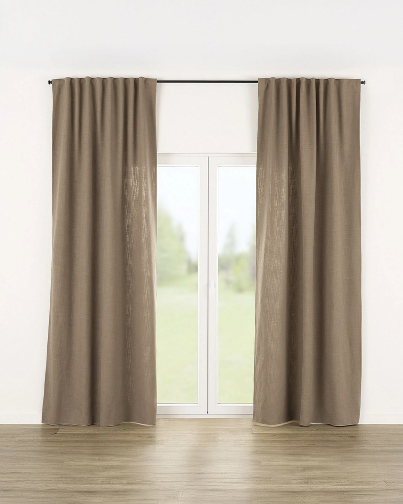Zasłona gotowa na taśmie marszczącej 140x280cm light brown 1 szt.