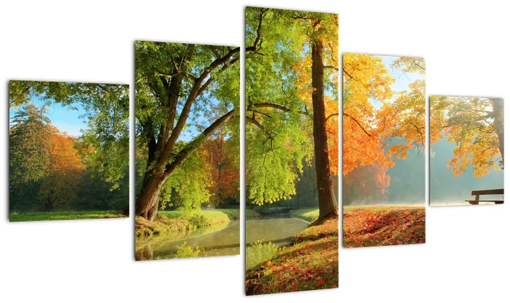Obraz - Spokojny jesienny krajobraz (125x70 cm)