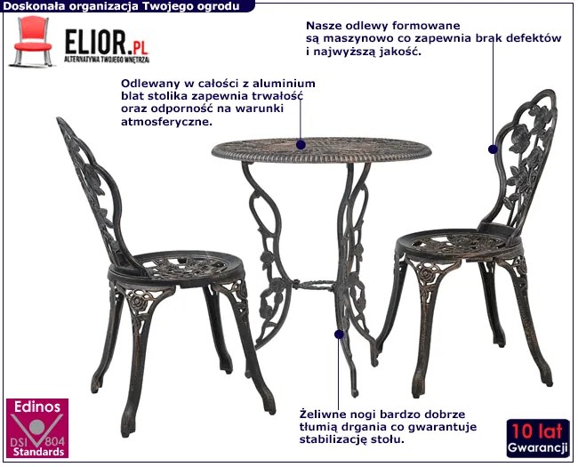 Zestaw mebli bistro do ogrodu Refrix 3X
