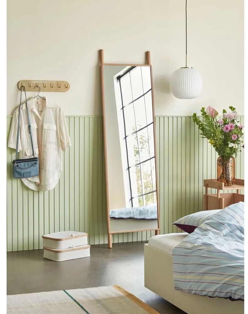 Beżowe tekstylne pojemniki zestaw 2 szt. z pokrywką 38x26x9 cm Ecru – Hübsch