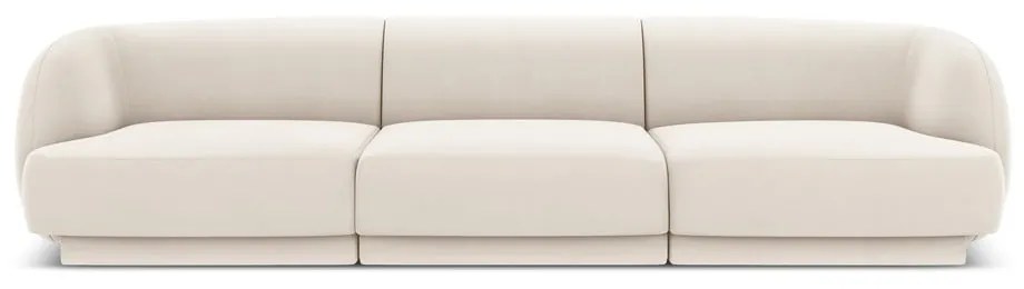 Beżowa aksamitna sofa 259 cm Miley − Micadoni Home