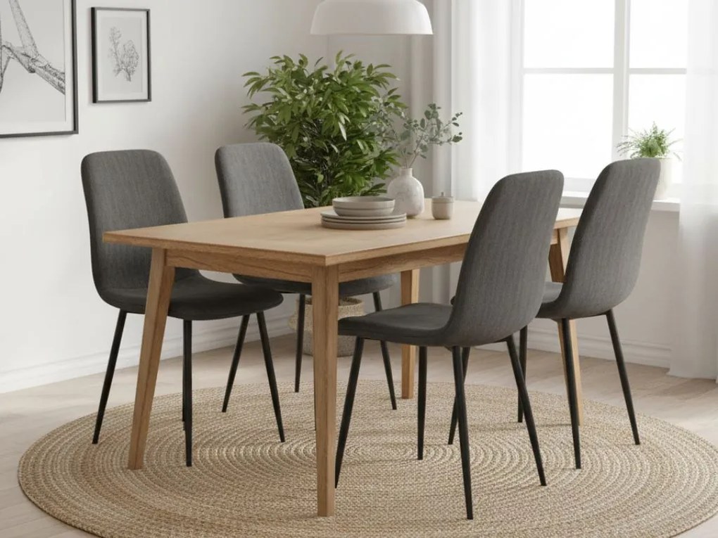 Krzesło do kuchni szare RIFT z czarnymi nogami