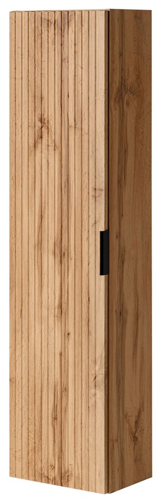 Szafka łazienkowa wisząca słupek w kolorze naturalnego drewna 35 x 25 x 140 cm ASTROS Light Oak