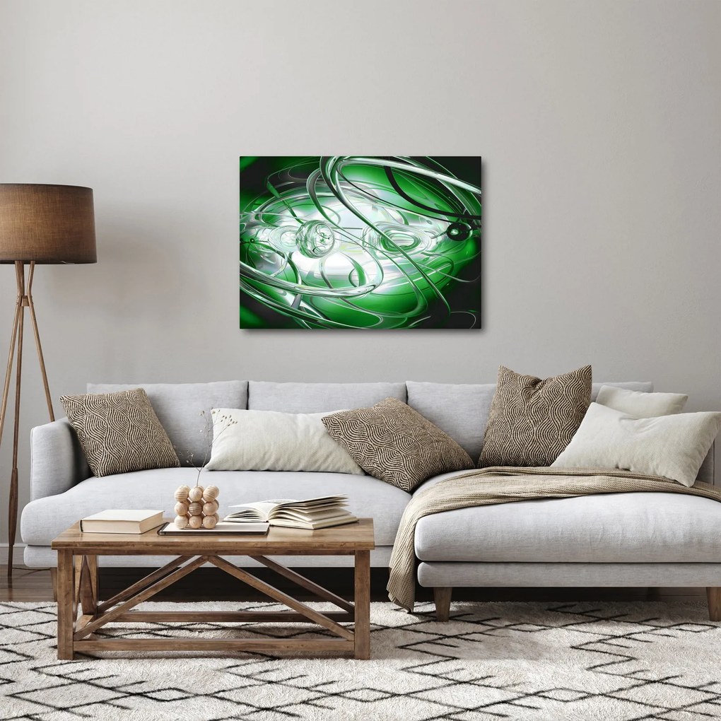 Zielony abstrakcyjny obraz (70x50 cm)