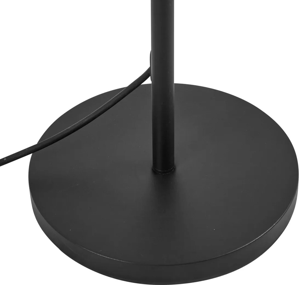 Lampa podłogowa zewnętrzna czarna z czarnym abażurem z liny IP44 - Virginia Jayla