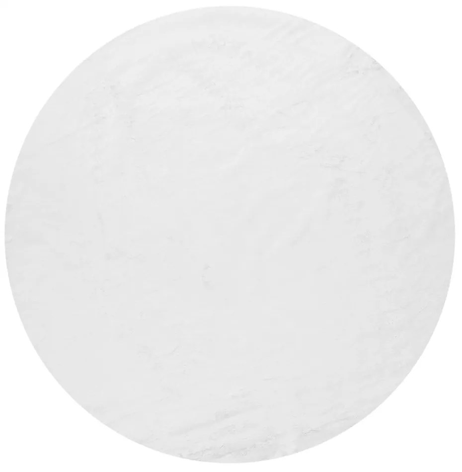 Biały okrągły dywan odpowiedni do prania ø 100 cm Pelush White – Mila Home