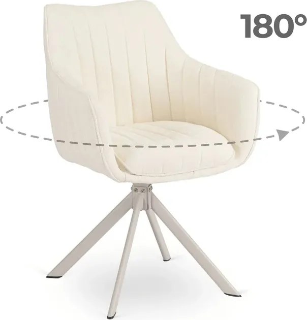 Zestaw Stół Rozkładany VERONA 160-240 cm Biały Marmur/Kaszmir i 4 Krzesła BAJA Kremowe Boucle
