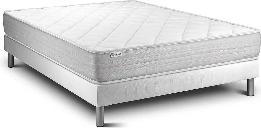 lózka z materacem VITALMEMO 160 x 190 cm Rama lózka Bialy