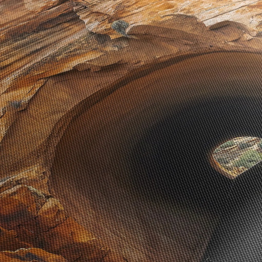Obraz - tunel w skale (z zegarem) (90x30 cm)