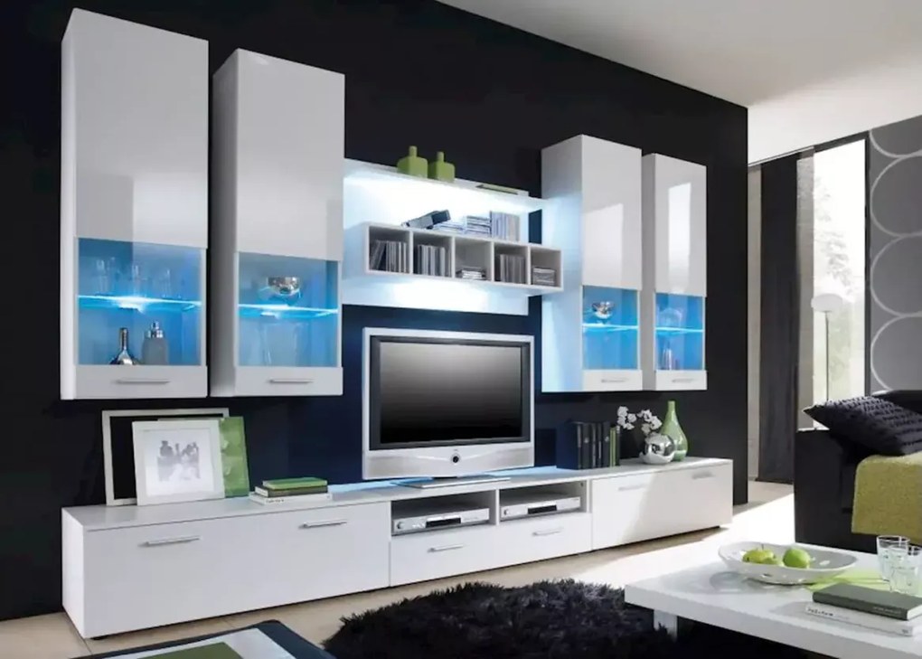 Meblościanka Verta – nowoczesny design i stylowe oświetlenie LED