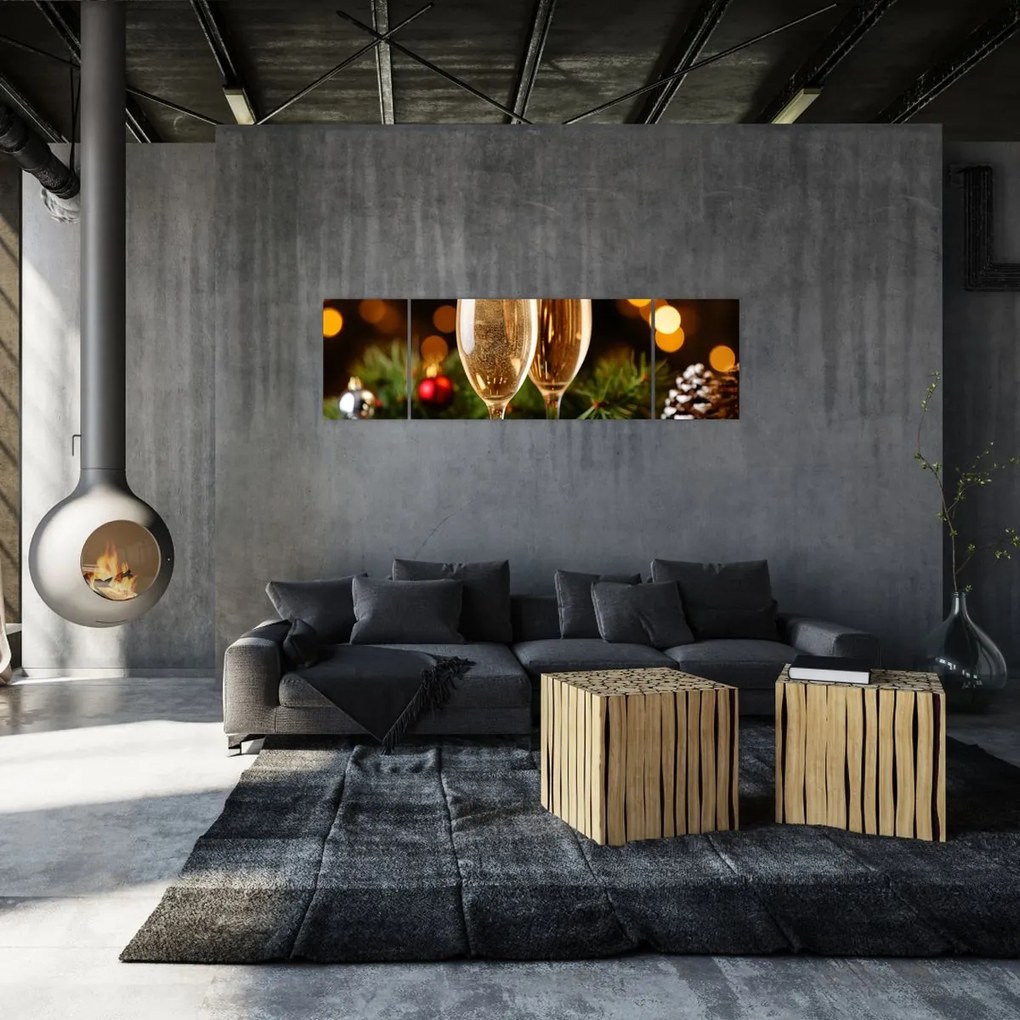 Obraz - Kieliszek szampana (170x50 cm)