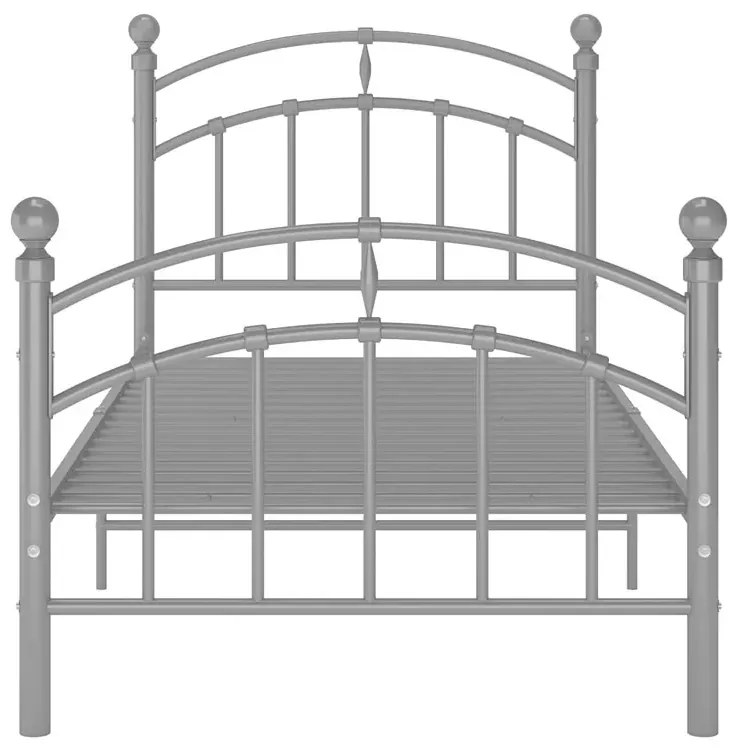 Szare metalowe łóżko jednoosobowe 90x200 cm - Serafi
