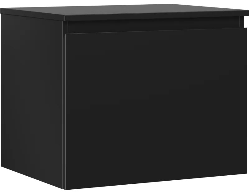 Mexen Orio szafka łazienkowa podumywalkowa 60 cm z blatem, 1 szuflada, czarna mat - 91A10-06047-1-BFC71