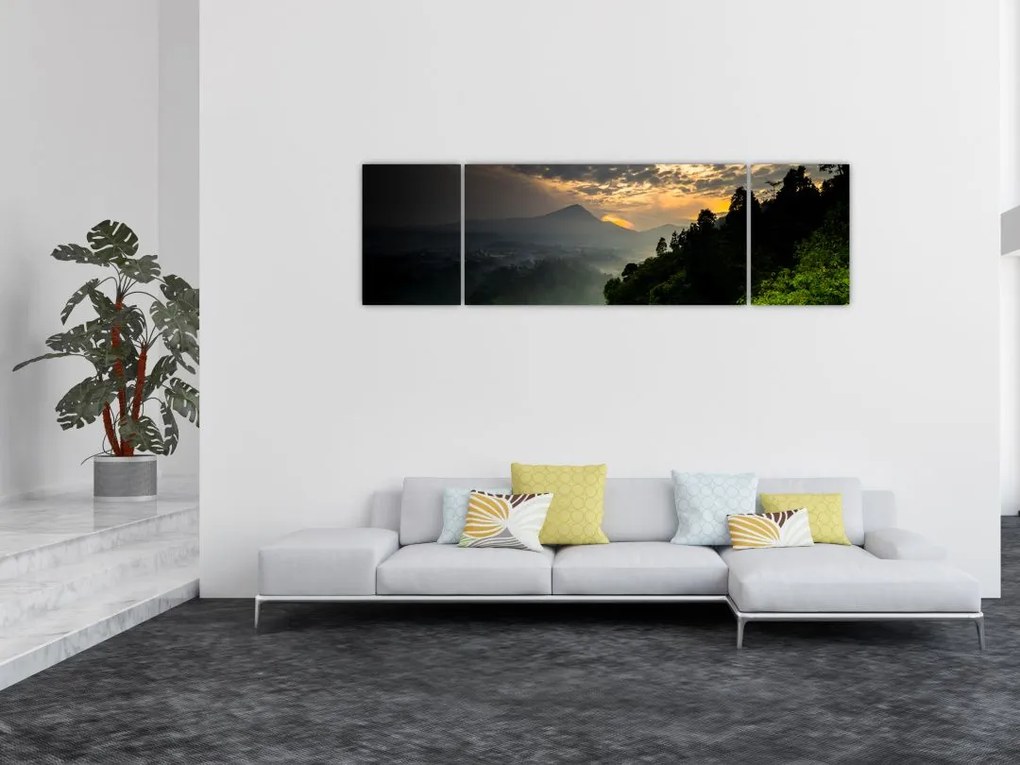 Obraz - zielony górski krajobraz (170x50 cm)